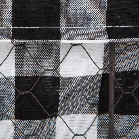 DII Farmhouse Chicken Wire Storage Baskets with Liner – Small, Vintage Black & White Check, 9x7x6", 3 Piece