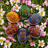 Set 6 2.5 Inches BestPysanky of Multicolor Ukrainian Pysanky Wooden Easter Eggs