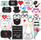 Wedding Photo Booth Props, 8 x 10-Inch Sign, 45 Adhesive Pads, 35 Wooden Sticks for Wedding Backdrop