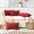 Home Brilliant 12x20 Lumbar Pillow Covers, Dark Red Cushion Covers for Kids Room, 2 Pack, Burgundy Linen