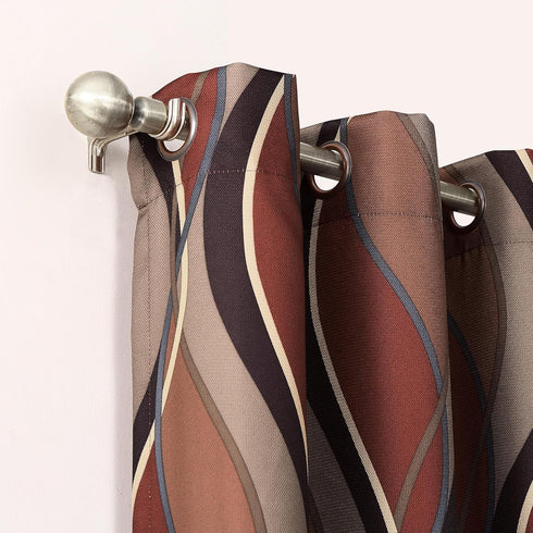 No. 918 Intersect Ogee Print Semi-Sheer Grommet Curtain Panel