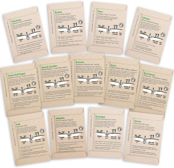 13 Vegetable Seeds for Planting: Heirloom Veggie Seeds for Planting Home Garden: Tomatoes Lettuce Beets Bell Pepper