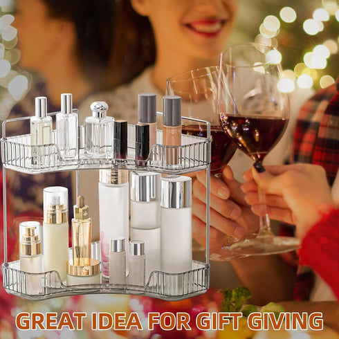 Counter Countertop 2 YCIA&DONE Corner Bathroom Organizer, Makeup Organizer for Vanity, Skincare Cosmetic Perfume Tray