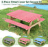 72x30 Inches 3 Set Picnic Table Cover with Bench Covers and Bag, Camping Essentials Camping Table Cover with Elastic
