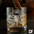 DaddyFactory Personalized Whiskey Glass for Men, Customized Engraved Monogram Rocks Cocktail Glass, 10.25 oz
