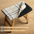 BAMBOO LAND- Bamboo Foot Stools Ottoman, Stripes Beige Cushion & Natural Wood Legs, Small Ottoman Foot Rest for Couch