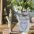 Rustic Shabby Chic Galvanized Milk Can Vase with Handle, Vintage Farmhouse Flower Vase for Centerpieces, 7.7"