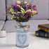 Rustic Shabby Chic Galvanized Milk Can Vase with Handle, Vintage Farmhouse Flower Vase for Centerpieces, 7.7"