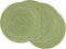 SHACOS Round Placemats Set of 4 Braided Cotton Place Mats 15 inch for Kitchen Dining Table Holiday Party (Pea Green)