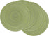SHACOS Round Placemats Set of 4 Braided Cotton Place Mats 15 inch for Kitchen Dining Table Holiday Party (Pea Green)