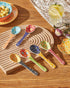 Set of 6 Colorful Ceramic Small Serving Spoons, Dishwasher & Microwave Safe Soup Spoons for Cereal, Soups, Stews