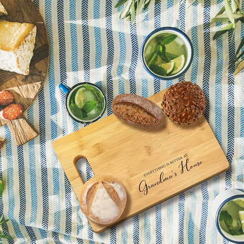 Grandma Gift, Everything Is Better At Grandma's House Nana Gift Bamboo Cutting Board Kitchen Decor, Grandma Gifts For Nana Grandma Christmas Birthday Mother's Day Gift From Grandkids
