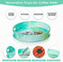 Set 2 Counter Crocon Round Wooden Ottoman Trays with Handles of Cycle Printed Farmhouse Decorative Serving Trays