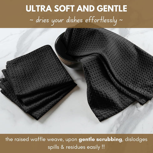 16x26 inches, 6-Pack, Native Fab Cotton Kitchen Towel with Hanging Loop Waffle Weave Kitchen Towels for Cleaning