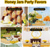 jars-1.5oz,48 GIVAMEIHF Mini Honey pcs Hexagon honey jars with dipper,gold cover,bee pendant,Gold Gift