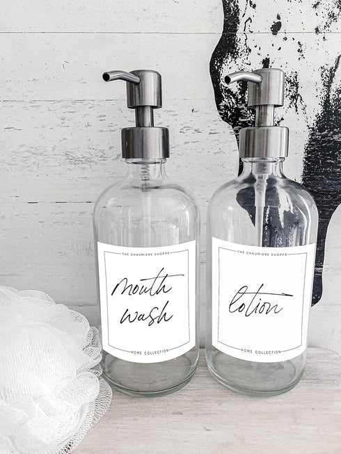 3 3 6 3x3inch Vintage Farmhouse Mouthwash and Lotion Labels for Bottles, Waterproof Stickers, Mouthwash and Lotion
