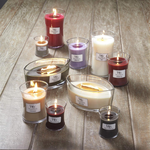 WoodWick Ellipse Scented Candle, Linen, 16oz - Up to 50 Hours Burn Time