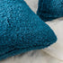 PAVILIA Teal Blue Fluffy Throw Pillow Covers, Set of 2 - Decorative Accent Pillow Cases for Bed Sofa Couch, Soft Faux