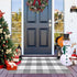 Buffalo Plaid Outdoor Rug, 2x3 Cotton Woven Rug, Grey and White Checkered, Washable