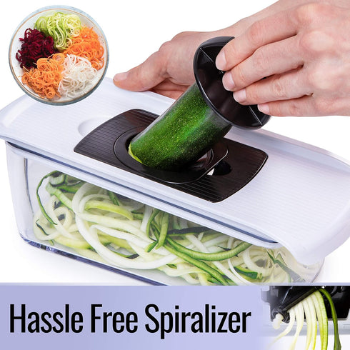 Fullstar Mandoline Slicer, Cheese Grater, Vegetable Spiralizer & Slicer for Cooking & Meal Prep (6 in 1)