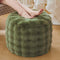 LIFEREVO Faux Rabbit Fur Round Inflatable Pouf Ottoman, 20" X 16" Plush