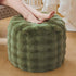 LIFEREVO Faux Rabbit Fur Round Inflatable Pouf Ottoman, 20" X 16" Plush
