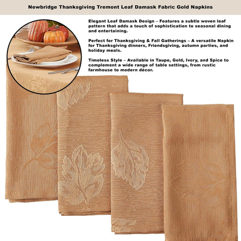 60 144 Inch, Newbridge Gold Tremont Leaf Damask Rectangle Fabric Spring Lodge Tablecloth, x Elegant Holiday Swirling