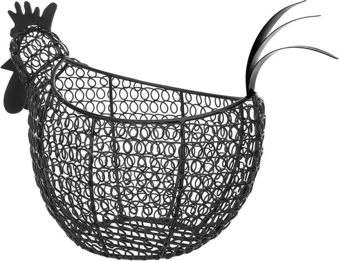 Countertop, MyGift Egg Holder Chicken Shaped Wire Egg Gathering Basket, Farmhouse Home Decor Display Storage Collecting