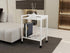 2-Tier Rolling Utility Cart with White Shelves and White Metal Frame, Industrial Mobile Storage Trolley on Wheels