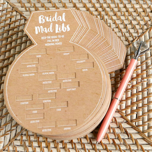 Kate Aspen 28441NA Bridal Shower Games - Ring Shaped Mad Libs Cards, Set of 50, Wedding Shower Game