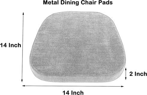 2 Pack 14x14 Inches, 2 Inch 2 Count Loveboat Navy Metal Dining Chair Pads, Chenille Fabric, High Density Foam Insert