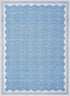 5x7 5 7 GarveeHome Rug for Living Room, Scalloped X Area Rugs Washable Non-Slip Solid Blue Modern Minimalism Low-Pile