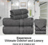 Set 8 (2 4 2 100% Set Casa Lino Bath Towel of Bath Towels, Wash Cloths & Hand Towels for Bathroom) - Cotton - Highly