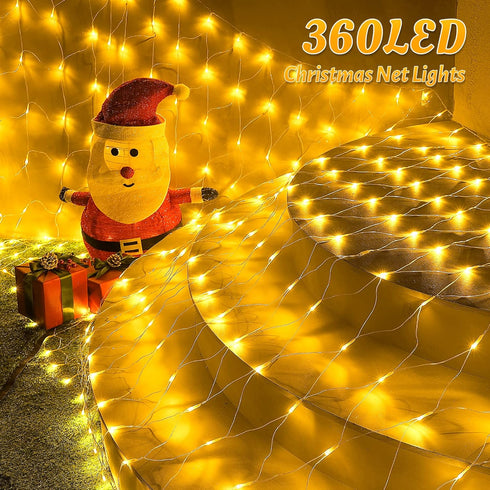 Lights,360LED 13ft 5ft 8 HEYFUNi Net Mesh Waterproof String x Christmas Net Lights, Modes,Connectable for Indoor