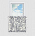 Victoria Park Toile Tailored Tier Curtains, Blue, 68-Inch by 30 Inch