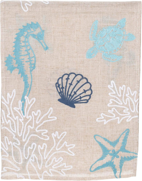 DII Design Imports Seashore Table Runner Embroidered