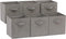 Amazon Basics Collapsible Fabric Storage Cubes with Handles - 10.5"x10.5"x11", Pack of 6, Gray