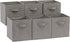 Amazon Basics Collapsible Fabric Storage Cubes with Handles - 10.5"x10.5"x11", Pack of 6, Gray