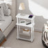 3-Tier Apicizon Small Narrow Side Table, Skinny End Table with Storage Shelf, Slim Nightstand Bedside Table for Small
