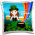 3dRose Girl with Beer Celebrating Saint Patrick Day Pillow Case, 16 by 16"