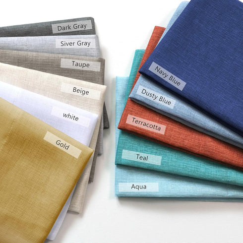 Short Curtains 36 inch Length, 2 Panels Rod Pocket Semi Sheer Faux Linen for Small Windows