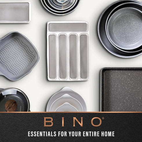 BINO Woven Plastic Basket XS (Natural Grey), 5-Pack, THE JUTE COLLECTION, Stylish Home Organization Storage