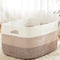Artfeel Blanket Basket,Rectangle Woven Baskets for Storage,65L Laundry Basket for Decorative Nursery