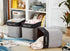 DECOMOMO Large Storage Baskets, 54.5L Fabric Bins for Organizing Laundry, Nursery, Toys (Grey and Black, XXXL)