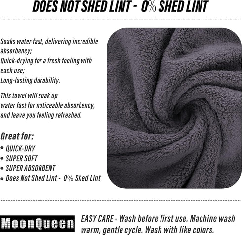 6 Pack 16 28 inches MOONQUEEN Premium Hand Towels - Quick Drying - Microfiber Coral Velvet Highly Absorbent Towels