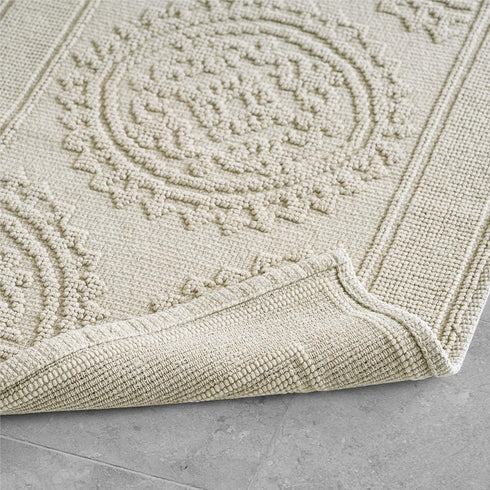 Jean Pierre New York Cotton StoneWash Medallion Bath Rug, 21x34 in., Light Taupe