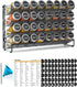 SpaceAid Spice Rack Organizer with 32 Spice Jars, 386 Spice Labels, Chalk