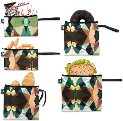 Nordic By Nature Dual Layer Reusable Sandwich & Snack Bags, BPA-Free School Lunch Bags for Kids & Adults