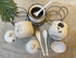 Set, 230 ML,3 Ceramic Spice & sugar Jars, with Lids Spoons and Shelf,Porcelain Condiment Kitchen Jar Spice Container