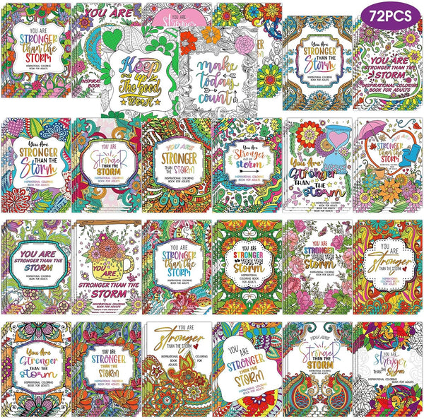 Sinload 72 Pcs Motivation Coloring Book Bulk for Adult, DIY Coloring Book for